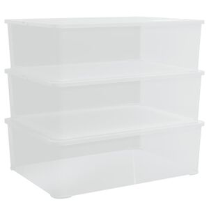 vidaXL Caixas de arruma&ccedil;&atilde;o empilh&aacute;veis 3 pcs 25 L pl&aacute;stico
