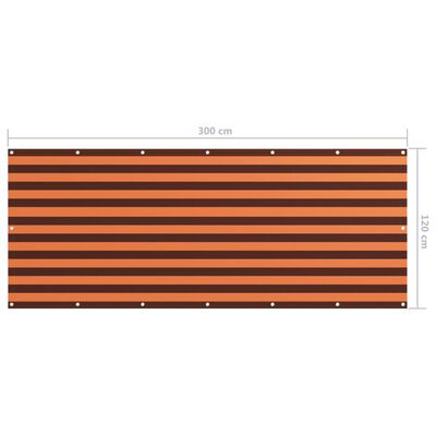 vidaXL Tela de varanda 120x300 cm tecido Oxford laranja e castanho