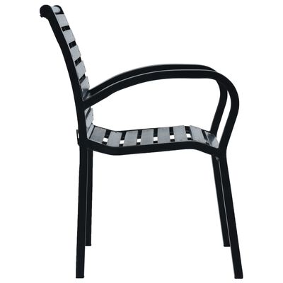 vidaXL Cadeiras de jardim 2 pcs aço e WPC preto