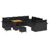 vidaXL Conjunto de Sof&aacute; de Jardim 13 unid. Preto vime PE