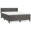 vidaXL Cama com molas/colch&atilde;o 140x200 cm veludo cinzento-escuro