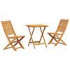 vidaXL Conjunto Bistro Dobr&aacute;vel 3 unid. Castanho
