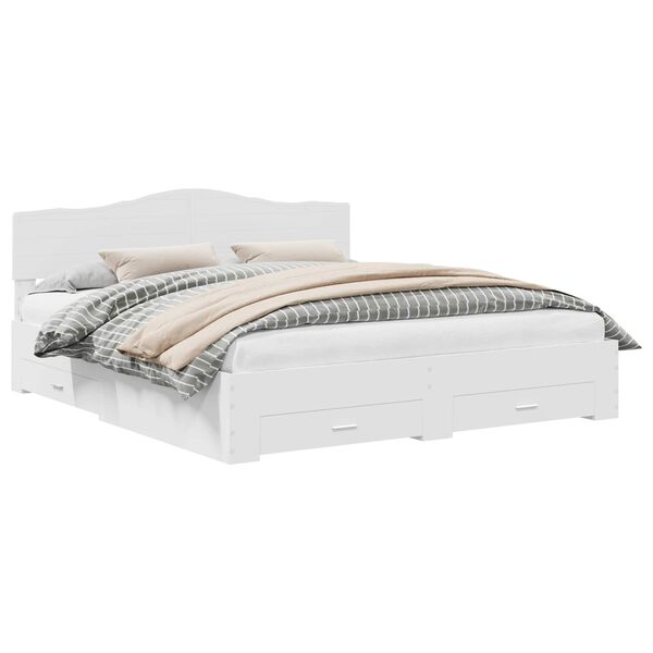 vidaXL Estrutura da Cama Branco 200 x 200 cm Madeira processada
