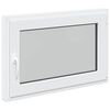vidaXL Janela de por&atilde;o RISOR 90 x 50 cm PVC e Vidro Branco