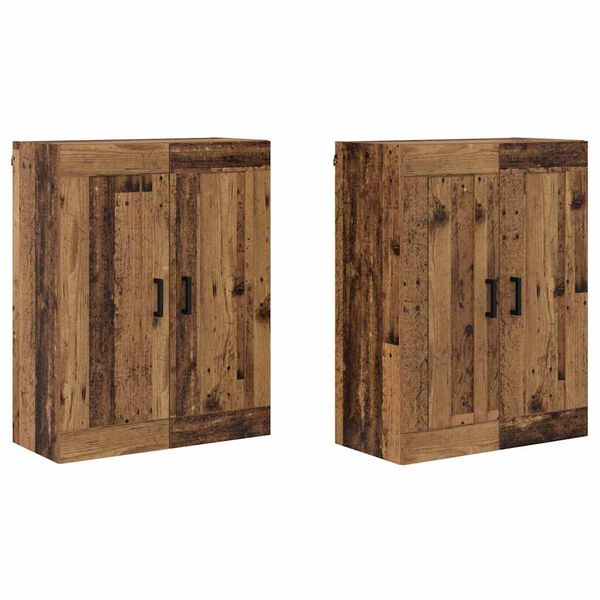 vidaXL Estante de Parede 2 pcs Madeira antiga 69,5 x 34 x 90 cm