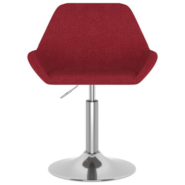 vidaXL Cadeira de jantar girat&oacute;ria tecido vermelho-tinto