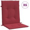 vidaXL Almofad&otilde;es lombares cadeiras jardim 6pcs oxford vermelho tinto
