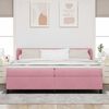 vidaXL Cama Box com colch&atilde;o com cabeceira Rosa 200 x 200 cm Veludo
