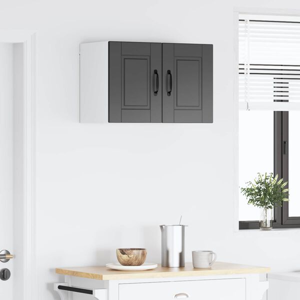 vidaXL Arm&aacute;rio de Cozinha com prateleira 2 pcs Preto 30 x 31 x 40 cm