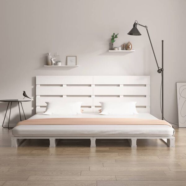 vidaXL Cama sem colch&atilde;o 160x200 cm madeira de pinho maci&ccedil;a branco