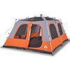 vidaXL Tenda familiar c&uacute;pula 10pessoas liberta&ccedil;&atilde;o r&aacute;pida cinza/laranja