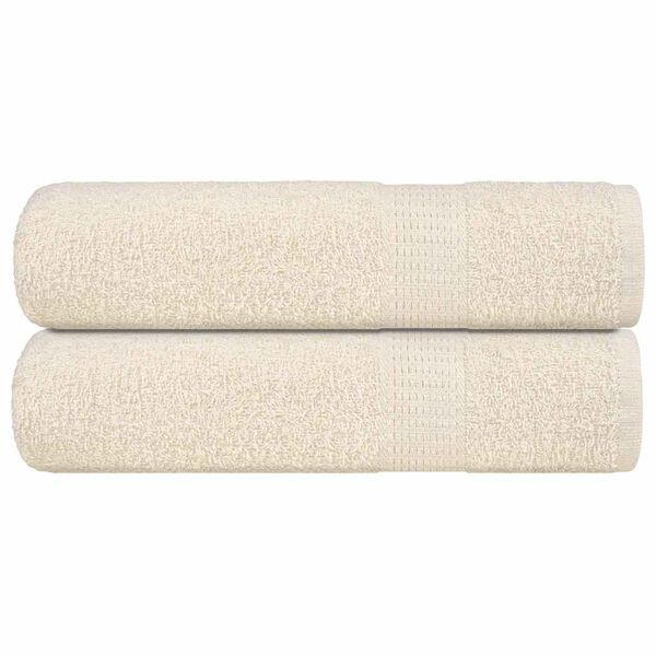 vidaXL Toalhas de m&atilde;os FROGN 2 pcs 50x100 cm 360 g/m&sup2; creme