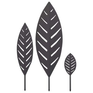 vidaXL Estaca de Jardim 3 unid. 116,5 x 35 x 3 cm Preto A&ccedil;o