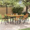 vidaXL Conjunto de Jantar para Jardim 7 pcs Preto