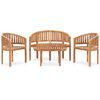 vidaXL 4 pcs conj. lounge de jardim formato banana teca maci&ccedil;a