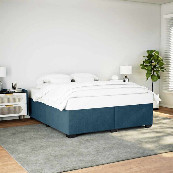 vidaXL Estrutura de cama 180x200 cm veludo azul