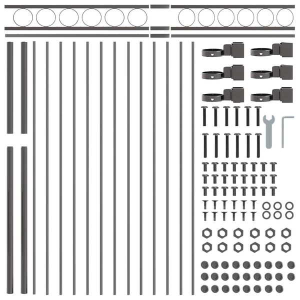 vidaXL Cerca para Jardim Cinzeto Aço