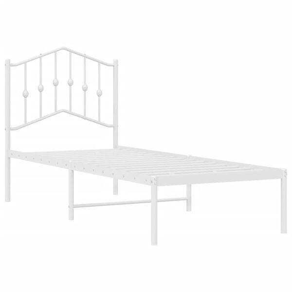 vidaXL Estrutura de cama sem colch&atilde;o com cabeceira 75x190 cm branco