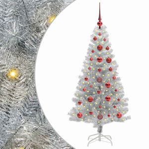 vidaXL &Aacute;rvore de Natal com 150 LEDs com suporte Prateado 120 cm PET