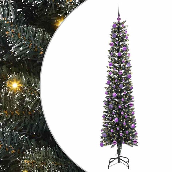 vidaXL &Aacute;rvore de Natal Artificial Verde 240 cm PVC, Pl&aacute;stico e A&ccedil;o