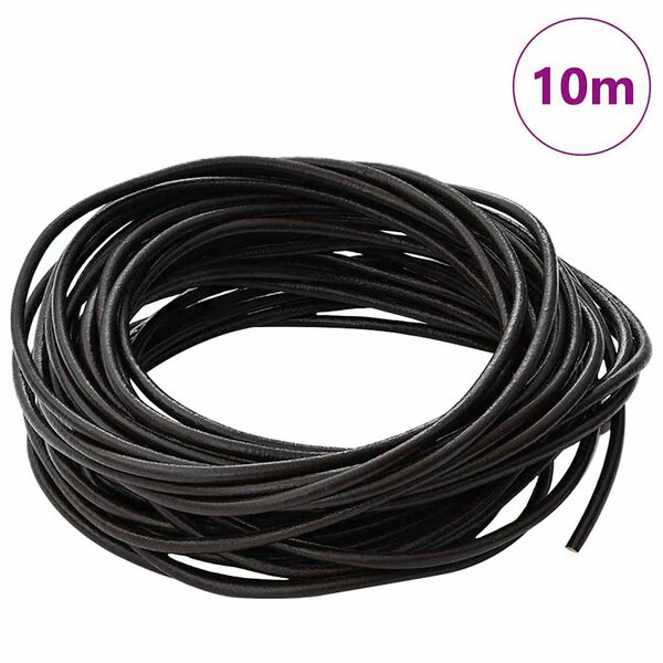 vidaXL Corda de Couro Marrom Escuro &Oslash;3 mm x 10 m Couro