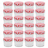 vidaXL Frascos de vidro com tampas brancas e vermelhas 24 pcs 110 ml