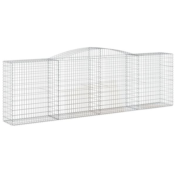 vidaXL Cestos gabi&atilde;o arqueados 9pcs 400x50x120/140cm ferro galvanizado