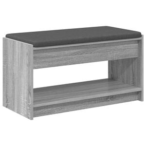 vidaXL Banco de Hall com almofada Sonoma cinza 83 x 38 x 45 cm