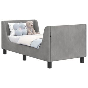 vidaXL Estrutura de Cama para Crian&ccedil;a com Cabeceira Cinzento-claro