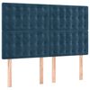 vidaXL Cama box spring c/ colch&atilde;o/LED 140x190 cm veludo azul-escuro