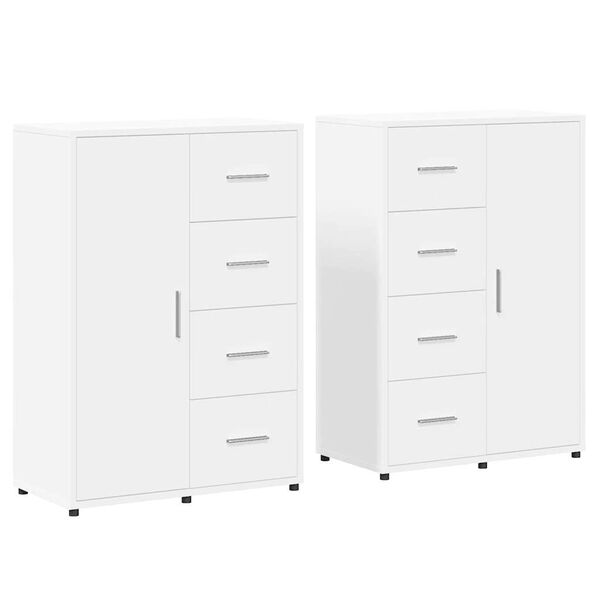 vidaXL Aparadores 2 pcs 60x31x84 cm derivados de madeira branco