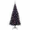 vidaXL &Aacute;rvore de Natal com 300 LEDs com suporte Preto 180 cm PVC