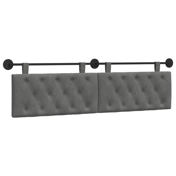 vidaXL Cabeceira Suspensa Cinza Escuro 190 x 55 x 7 cm Veludo