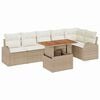 vidaXL Conjunto de Sof&aacute; de Jardim 7 unid. Bege Rattan Sint&eacute;tico
