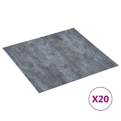 vidaXL Tábuas soalho autoadesivas 20 pcs 1,86 m² PVC mármore cinzento