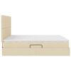 vidaXL Cama com arruma&ccedil;&atilde;o e LED com led Creme 160 x 200 cm Poli&eacute;ster