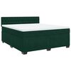 vidaXL Cama com molas/colch&atilde;o 180x200 cm veludo verde-escuro