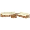 vidaXL Conjunto de Sof&aacute;s para Exterior 9 unid. Natural e Creme