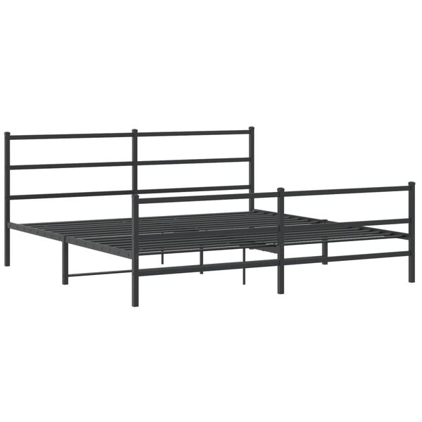 vidaXL Estrutura de cama com cabeceira e pés 183x213 cm metal preto