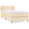 vidaXL Cama com molas/colch&atilde;o 100x200 cm tecido cor creme