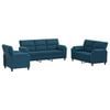 vidaXL Conjunto de Sof&aacute;s 3 pcs Azul Veludo