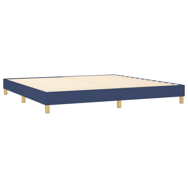 vidaXL Cama com molas/colch&atilde;o 200x200 cm tecido azul