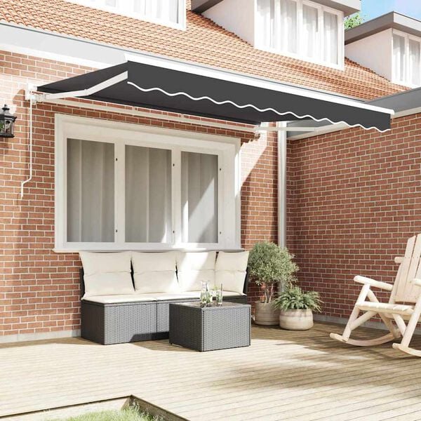 vidaXL Toldo Retr&aacute;til Manual Antracite 300 x 200 cm Poli&eacute;ster e Metal