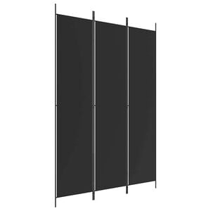 vidaXL Biombo/divis&oacute;ria com 3 pain&eacute;is 150x220 cm tecido preto