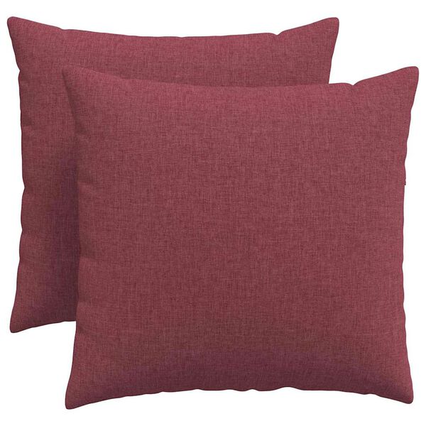 vidaXL Travesseiros de Sof&aacute; 2 pcs Vinho Vermelho 50 x 50 cm tecido