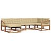 vidaXL Conjunto de Sof&aacute;s para Exterior 6 pcs Natural e Bege