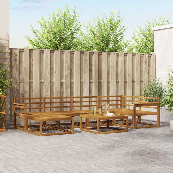 vidaXL Conjunto de Sof&aacute;s para Exterior 7 pcs Natural