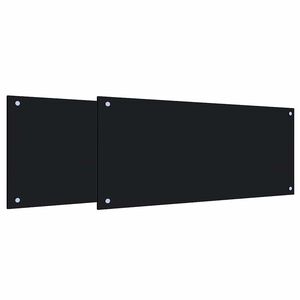 vidaXL Painel de cozinha 2 unid. Preto 90 x 40 cm vidro temperado