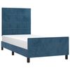 vidaXL Estrutura de cama sem colch&atilde;o 100x200 cm veludo azul-escuro