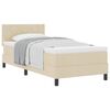 vidaXL Cama Box com almofada com cabeceira Creme 90 x 200 cm tecido